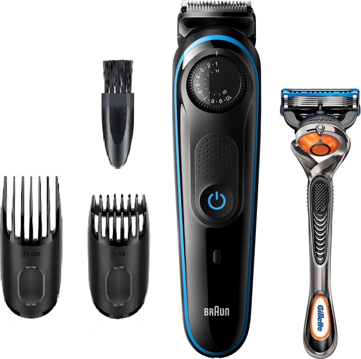 De Braun BT3240 Baardtrimmer Zwart Blauw in één oogopslag