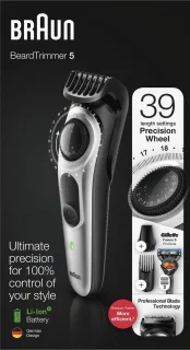 Braun BT5260 Baard- en Haartrimmer Zwart/Metaalzilver