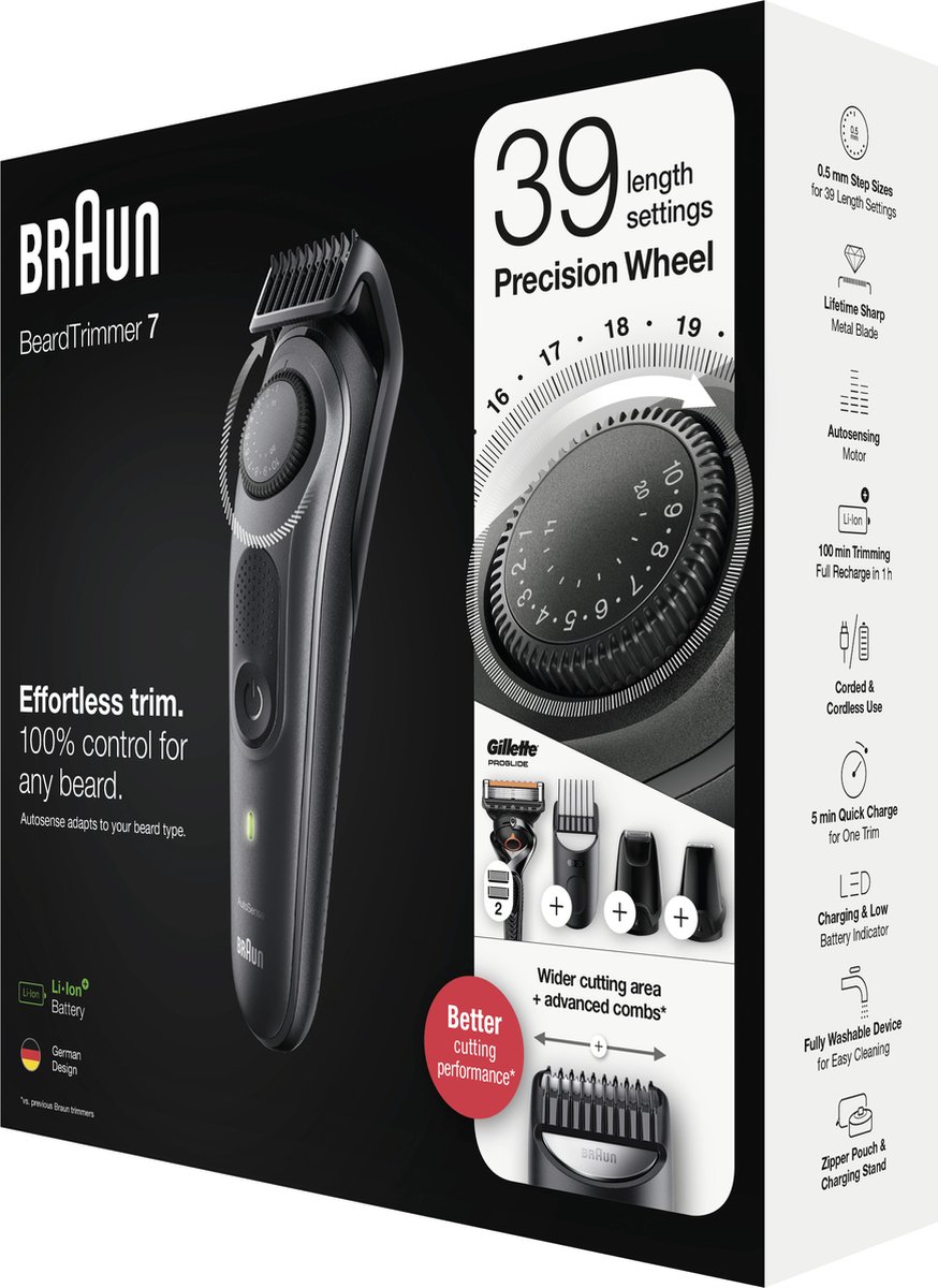 Braun BT7340 Baardtrimmer Zwart