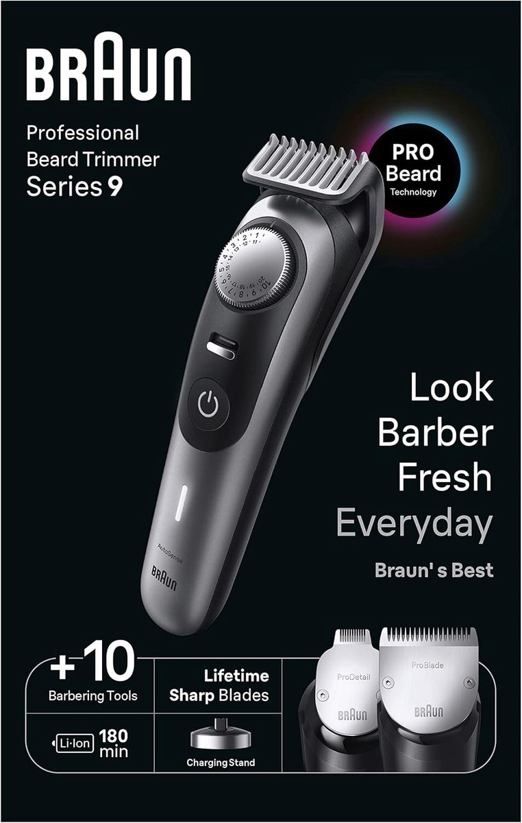 Wat vinden we goed aan de Braun BT9420 BeardTrimmer Accu Nat en Droog Zwart-Grijs