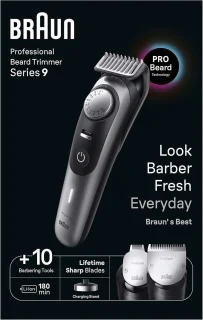 Braun BT9420 BeardTrimmer Accu Nat en Droog Zwart-Grijs