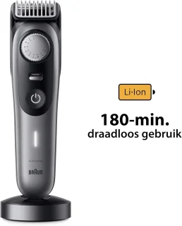 Braun BT9420 BeardTrimmer Accu Nat en Droog Zwart-Grijs