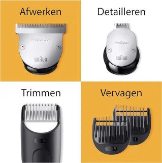 Braun BT9420 BeardTrimmer Accu Nat en Droog Zwart-Grijs