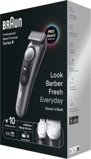 Braun BT9420 BeardTrimmer Accu Nat en Droog Zwart-Grijs