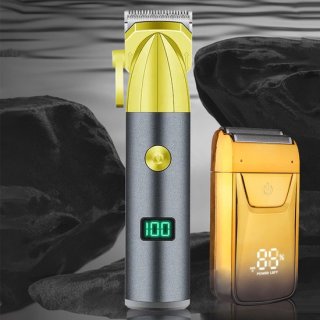 CHIWIN 2‑in‑1 metalen verzorgingsset: trimmen en scheren in één pro‑koffer