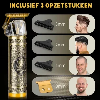 Draadloze Baardtrimmer 5-in-1 USB-C Goud – Professionele Trimmer & Neus- Oortrimmer