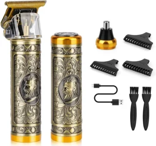 Draadloze Baardtrimmer 5-in-1 USB-C Goud – Professionele Trimmer & Neus- Oortrimmer