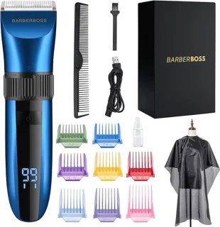 Draadloze baardtrimmer met keramische messen en led-display