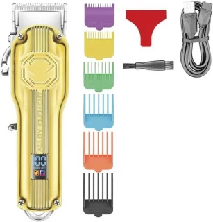 Draadloze oplaadbare haarsnijmachine en baardtrimmer - goud