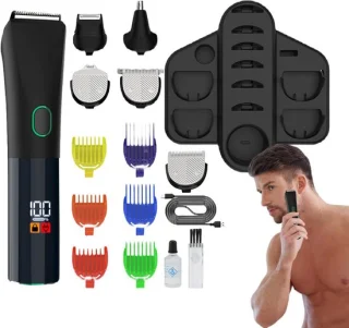 Draadloze trimmerkit - baard en snor - zwart