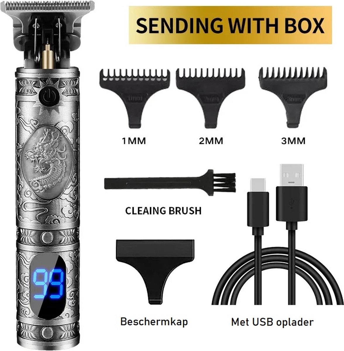 De Draak Draadloze Haartrimmer Zwart Nieuw Model in één oogopslag