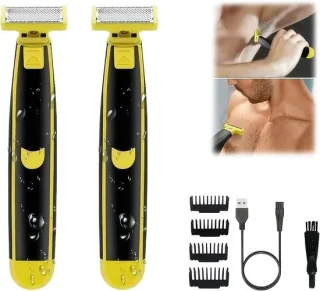 Elektrisch Scheerapparaat - Gezichtstrimmer Baardtrimmer - Gezichtsverzorging Mannen - 4 Opzetkammen Inbegrepen - 60 Min Gebruikstijd - Grijs