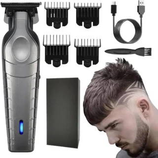 Elektrisch scheerapparaat met trimmer voor haar en baard, zwart