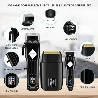 Elektrische baardtrimmer en scheerapparaat