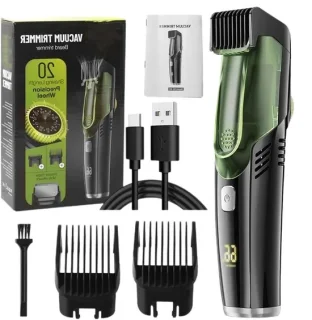 Elektrische baardtrimmer met zuigfunctie