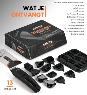 Finez Smooth Operator 12-in-1 Baardtrimmer & Tondeuse voor Mannen