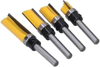 Flush trim frees houtbewerking bits - 4-delige set - 1/4 inch schacht