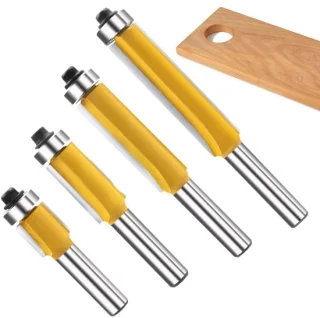 Flush trim frezen - randfrezen hout - 4 stuks - geel
