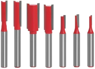 Flush Trim Rechte Frezen 6 mm - Set van 7 - Metaal