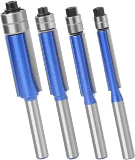 Flush trim router bits set