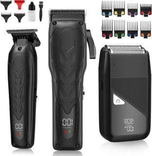 Haar- en baardtrimmer set zwart