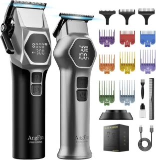 Haarsnijset mannen - kappersset trimmer - zilver