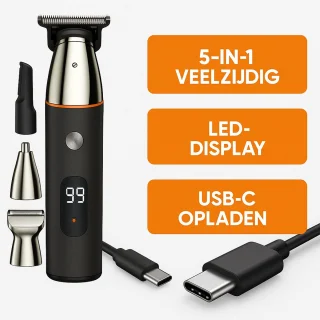 JustValue 5-in-1 Trimmer Baardtrimmer Zilver/Zwart