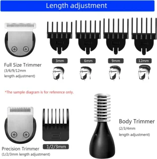 Kemei Baardtrimmer 6-in-1 Body Groomer voor Mannen