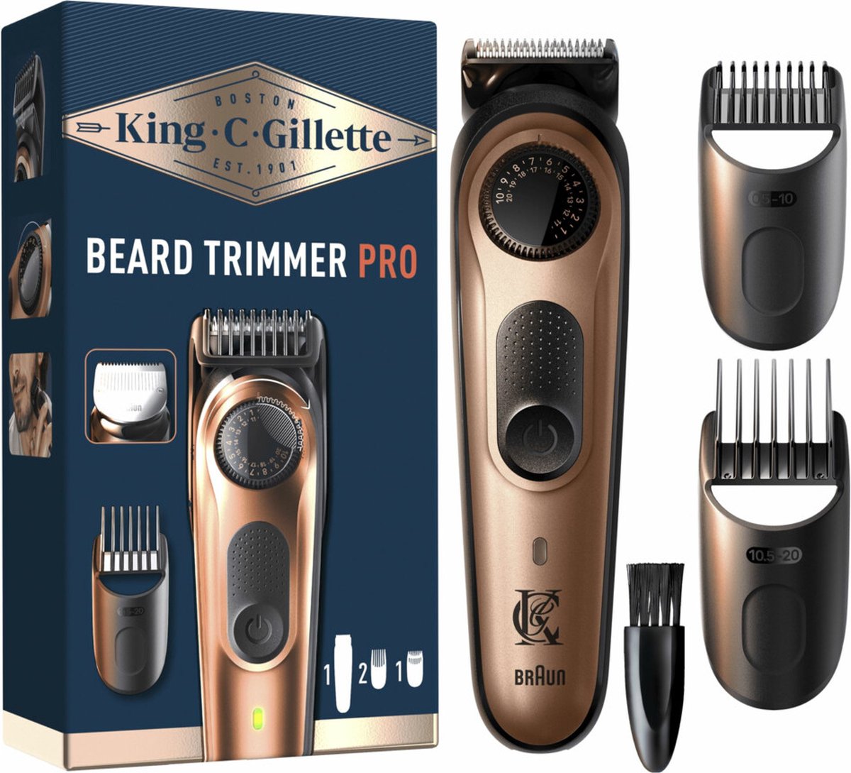 De King C. Gillette Baardtrimmer Pro 3-pack in één oogopslag