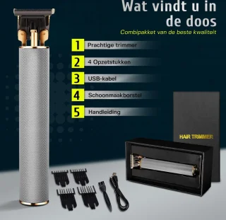 Krexs Zilveren Baardtrimmer Tondeuse Bodygroomer