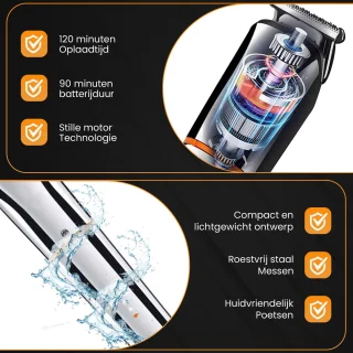 Lenéve 6-in-1 Haartrimmer en Baardtrimmer Set