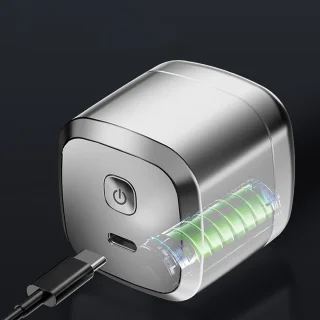 Mini Elektrisch Scheerapparaat - Zakformaat Baardtrimmer - Dagelijkse Baardverzorging - Lichtgewicht en Compact - 4.5 cm - Zilver