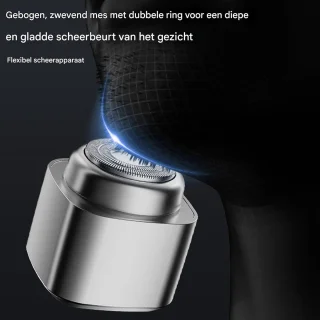 Mini Elektrisch Scheerapparaat - Zakformaat Baardtrimmer - Dagelijkse Baardverzorging - Lichtgewicht en Compact - 4.5 cm - Zilver