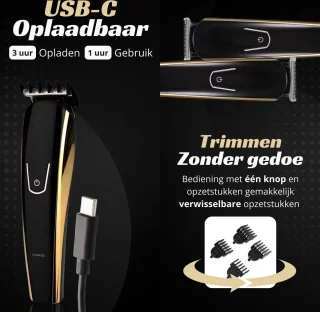 Modito 5-in-1 Baardtrimmer Scheerapparaat Bodygroomer Zwart/Goud