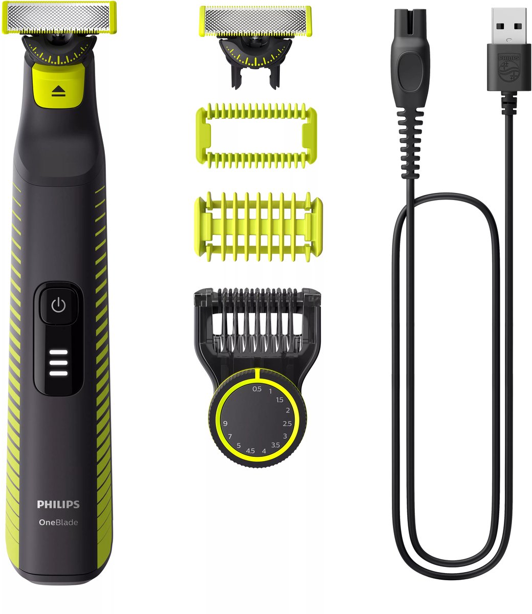 De Philips OneBlade Pro 360 QP6507/23 Gezicht en Lichaam in één oogopslag