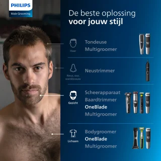 Philips Series 9000 MG9540/15 Multigroom Trimmer Donkergrijs