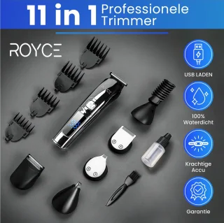 Professionele 11-in-1 Baard- en Haartrimmer Set voor Mannen