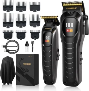 Professionele kappersset met haar- en baardtrimmer zwart