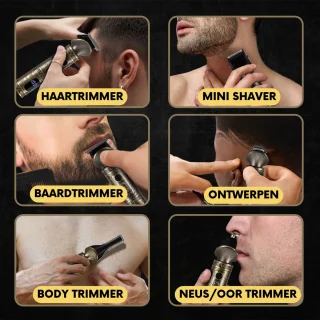 Sansbeauté 7-in-1 Baard- en Bodytrimmer met 6 Opzetstukken en Standaard