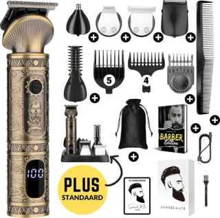 Sansbeauté 7-in-1 Baard- en Bodytrimmer met 6 Opzetstukken en Standaard