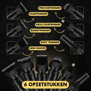 Sansbeauté Baardtrimmer 7-in-1 met Standaard en 6 Opzetstukken