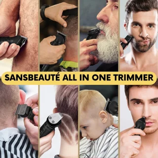 Sansbeauté Baardtrimmer 7-in-1 met Standaard en 6 Opzetstukken