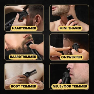 Sansbeauté Baardtrimmer 7-in-1 met Standaard en 6 Opzetstukken