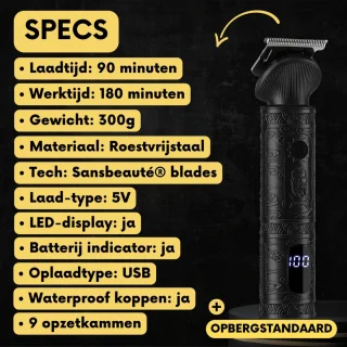 Sansbeauté Baardtrimmer 7-in-1 met Standaard en 6 Opzetstukken