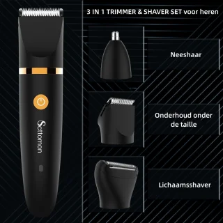 Scttomon Elektrische Heren Trimmer Zwart