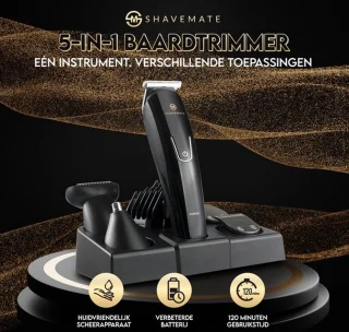 ShaveMate 5-in-1 Baardtrimmer en Bodygroomer Draadloos Waterproof