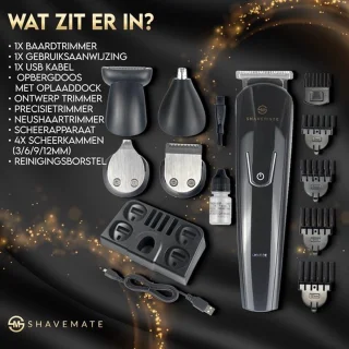ShaveMate 5-in-1 Baardtrimmer en Bodygroomer Draadloos Waterproof