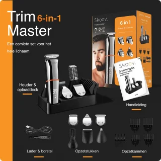Skoov Trimmaster 6-in-1 Lichaam & Baard Trimmer