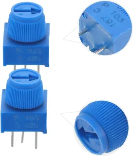Trim potentiometer set - variabele weerstand - verticale montage - 17x20x10mm - donkerblauw