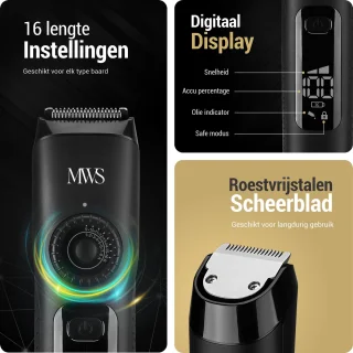 Trimmer Mannen Baardtrimmer 16-instellingen Waterdicht